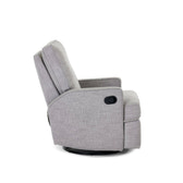 Madison Swivel Glider Recliner Nursing Chair – Pebble | 360° Swivel Reclining Nursery Chair