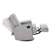 Madison Swivel Glider Recliner Nursing Chair – Pebble | 360° Swivel Reclining Nursery Chair