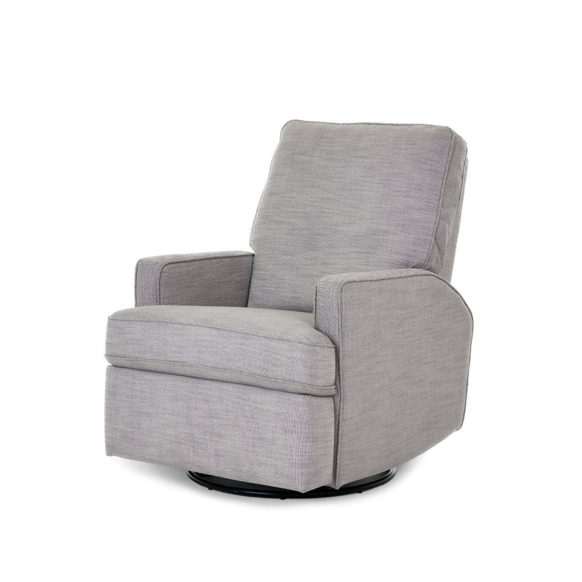 Obaby Madison swivel glider recliner chair in Pebble, side view