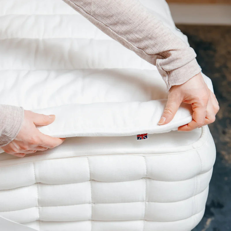 Natural Breathable British Wool Mattress Topper Pad, OEKO-TEX Cotton Cover