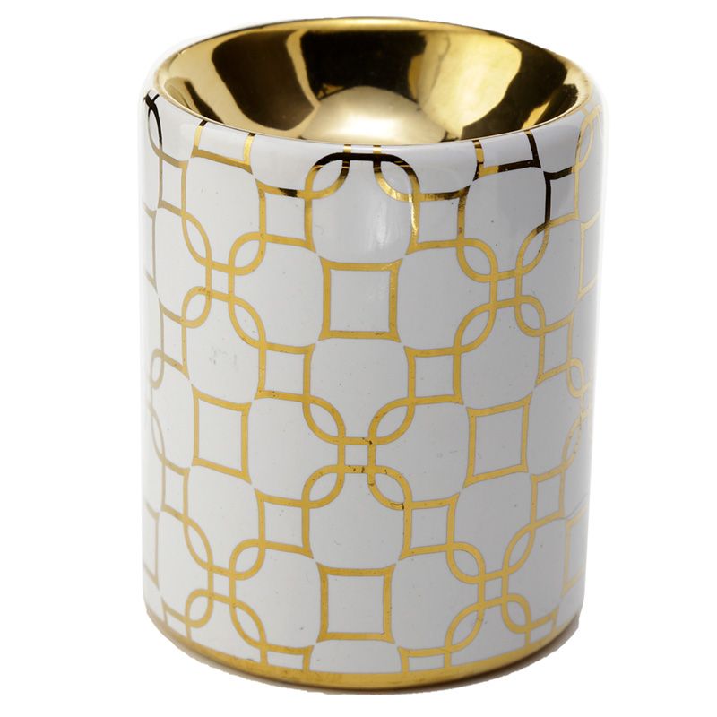 Ceramic Geometric Metallic Gold Eden Oil Burner
