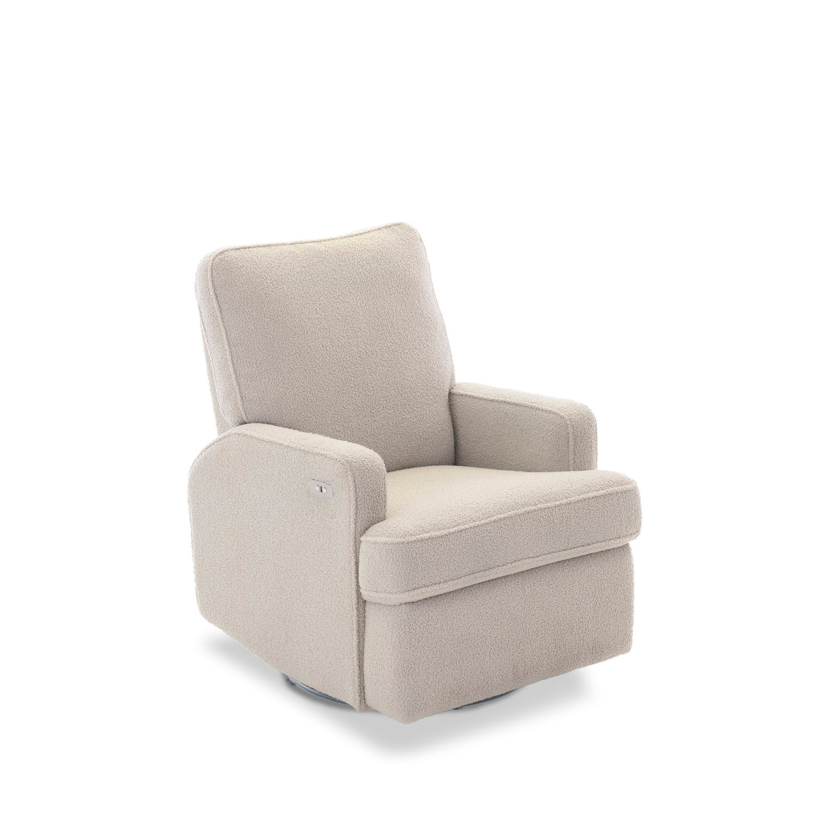 Madison Electric Recliner Nursing Chair – Teddy Ivory | Powered Glider Chair with USB Port