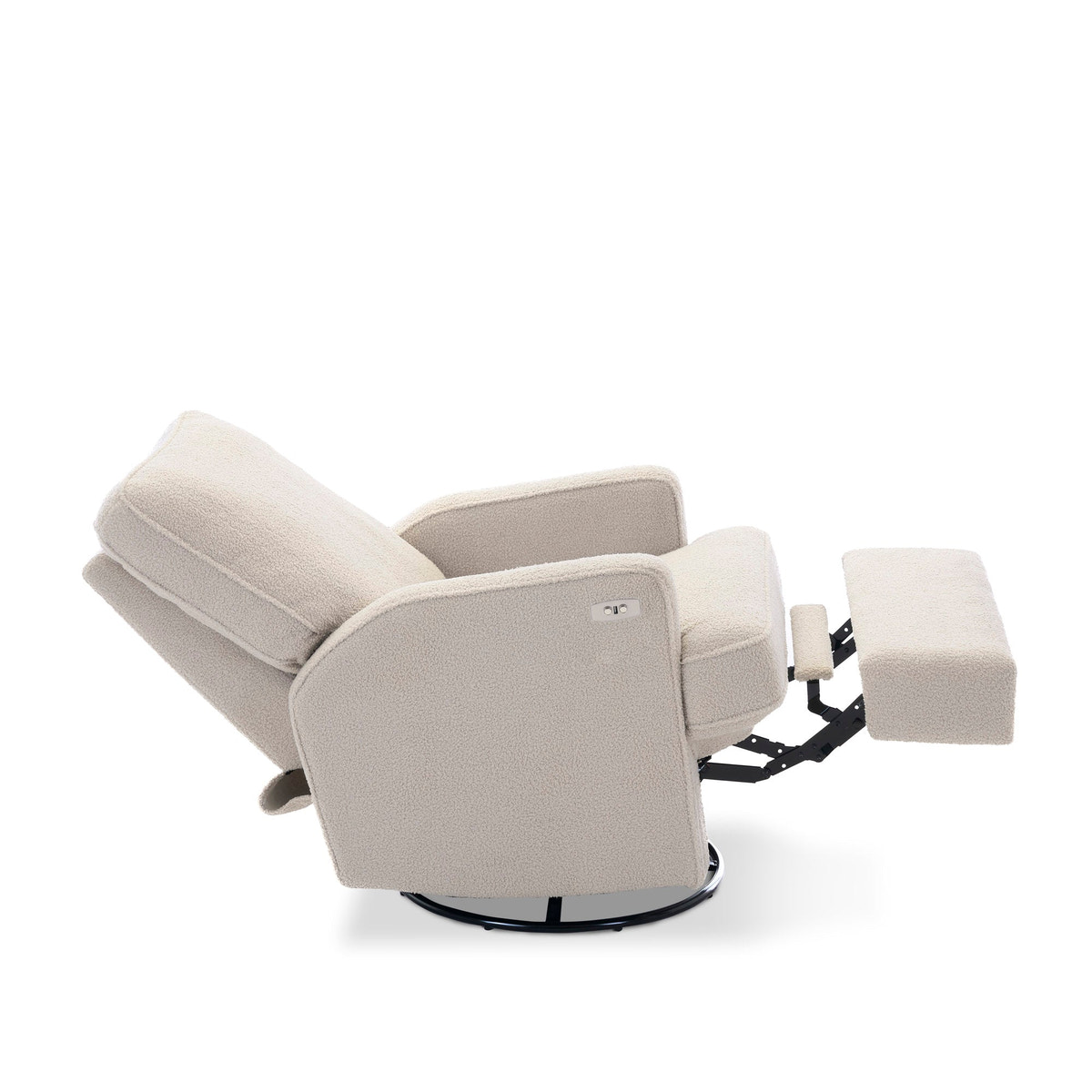 Madison Electric Recliner Nursing Chair – Teddy Ivory | Powered Glider Chair with USB Port