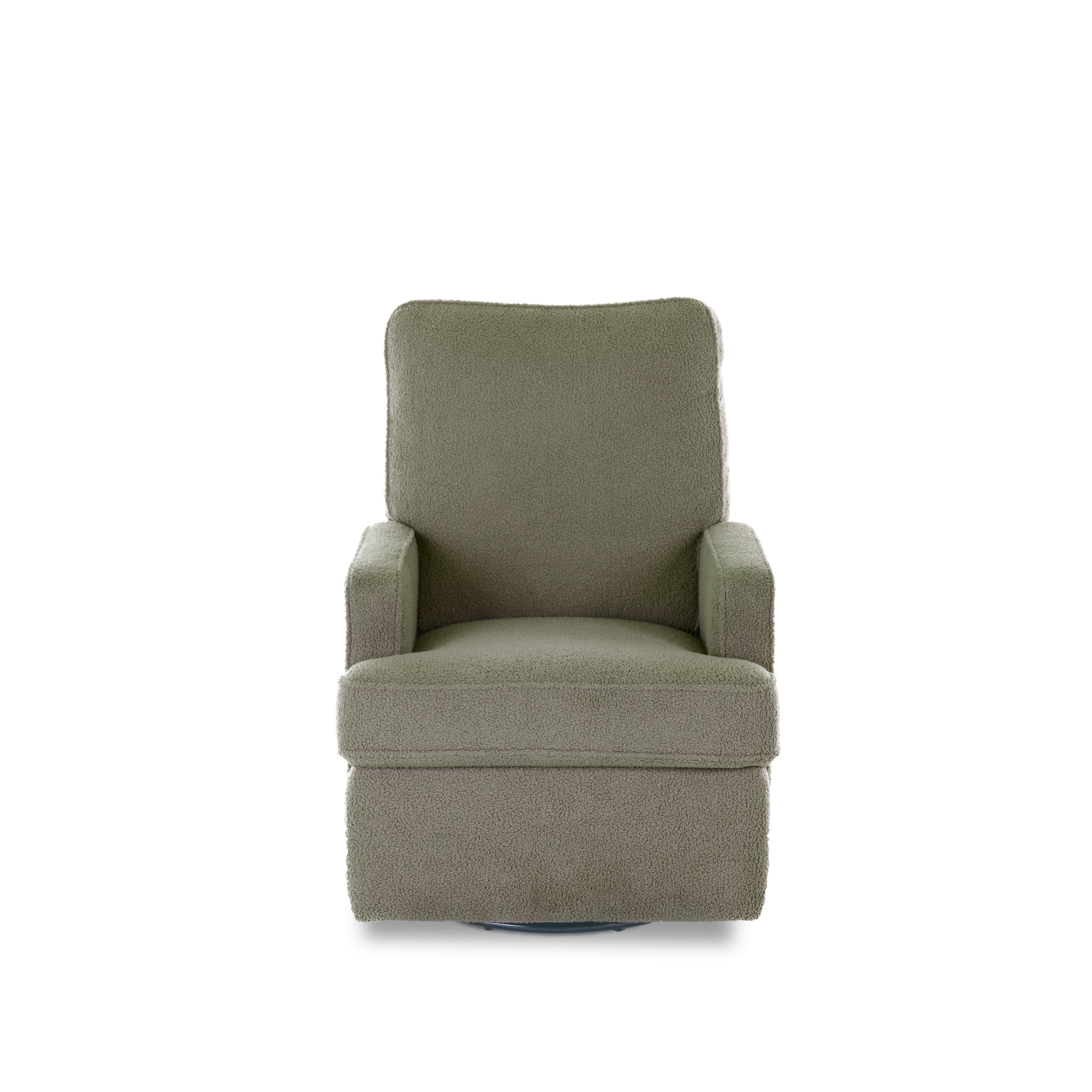 Madison Swivel Glider Recliner Chair - Teddy Fabric Olive