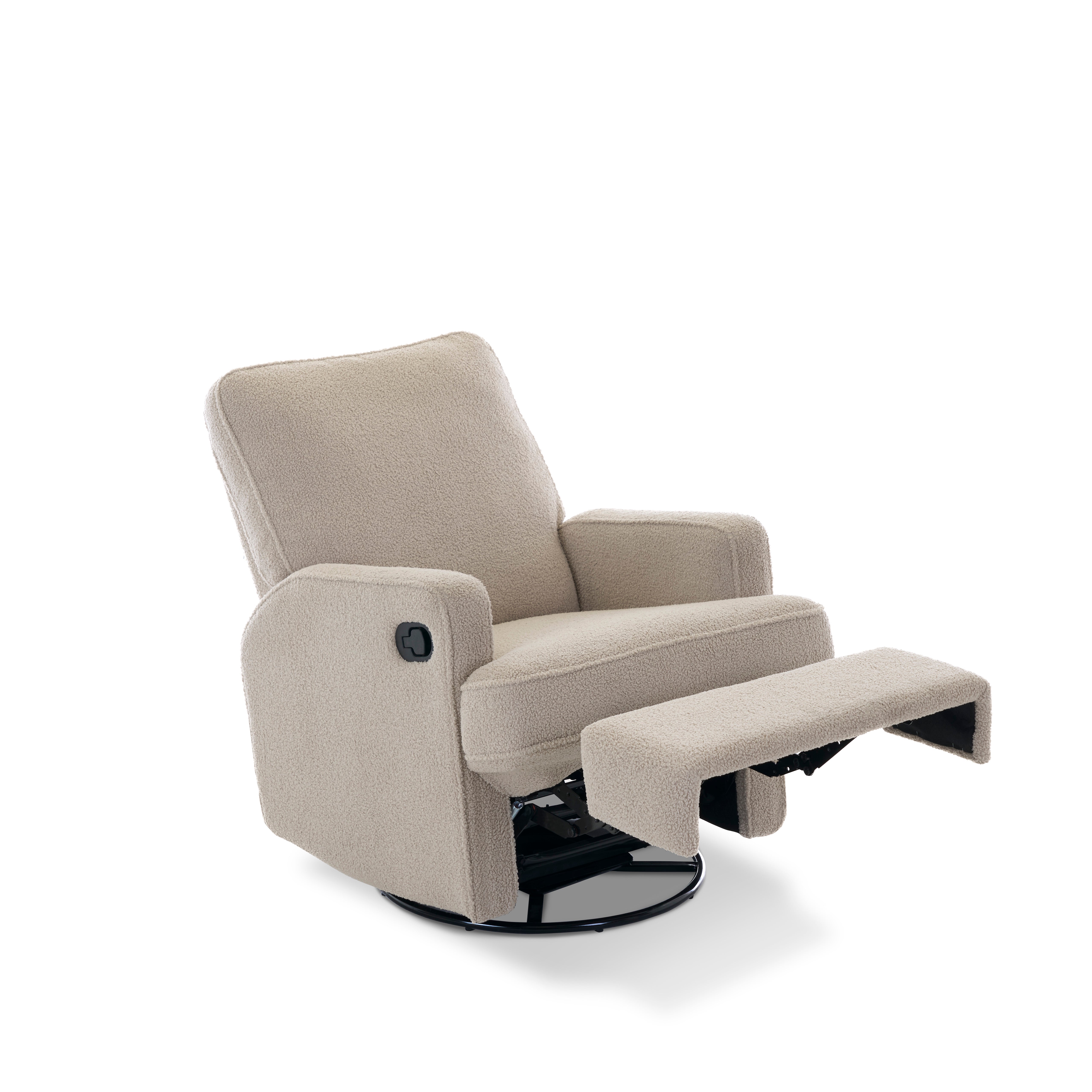 Madison Swivel Glider Recliner Chair - Teddy Fabric Truffle