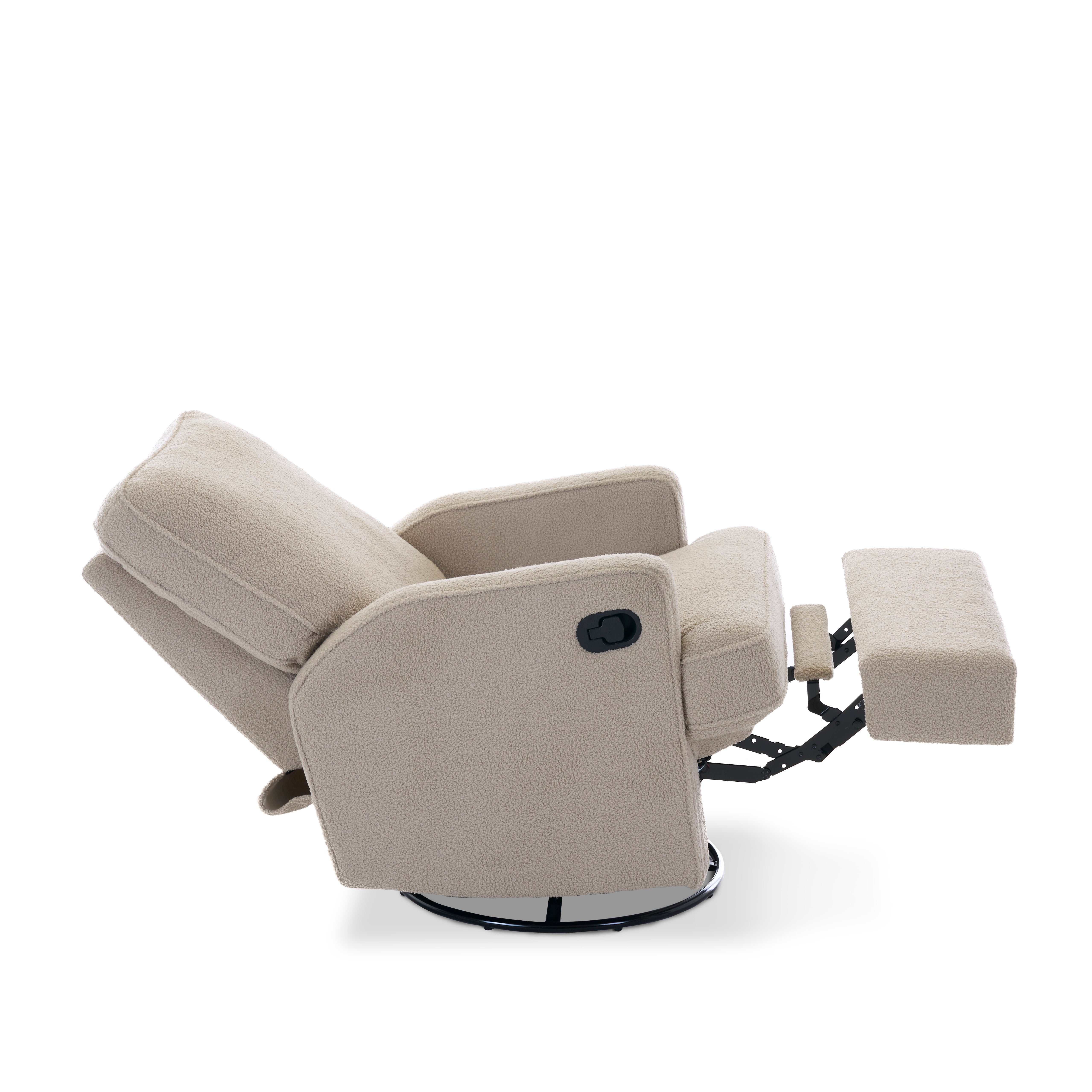 Madison Swivel Glider Recliner Chair - Teddy Fabric Truffle