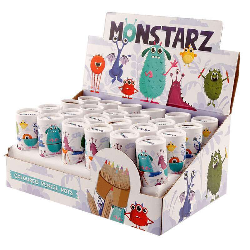 Fun Kids Colouring Pencil Tube - Monsters