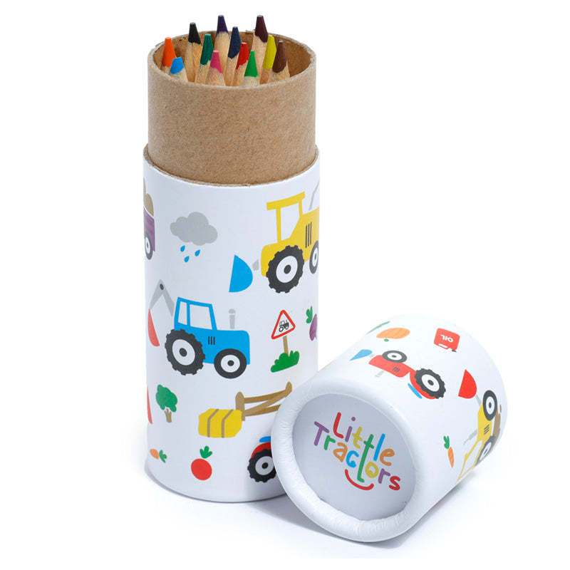 Fun Kids Colouring Pencil Tube - Little Tractors
