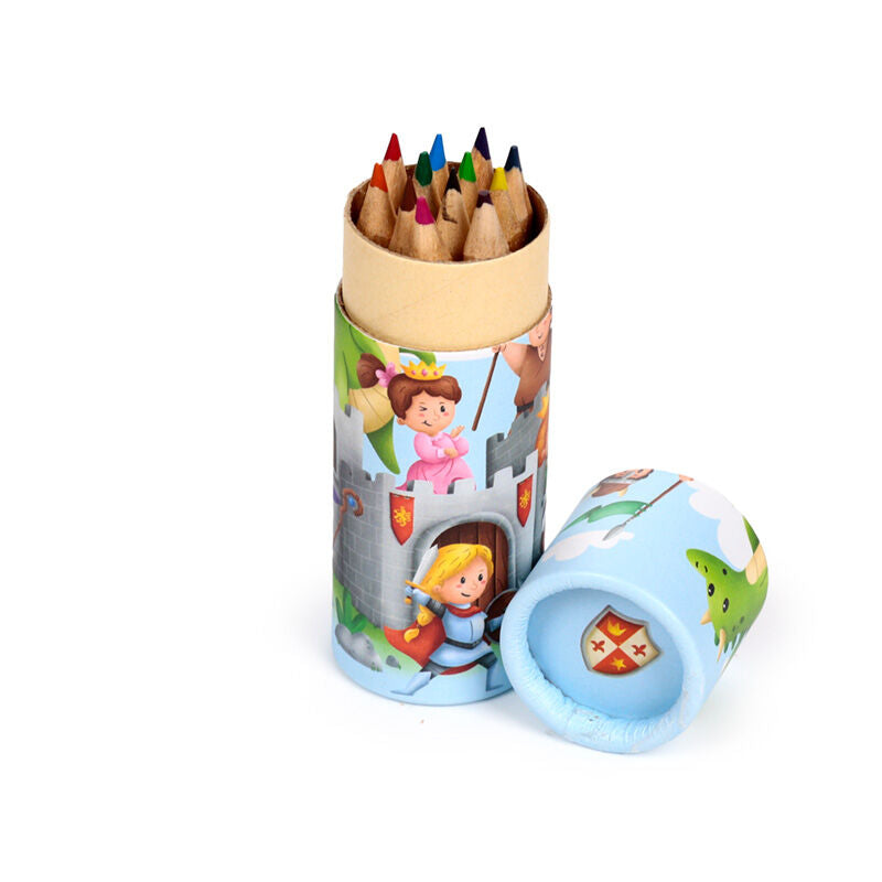 Colouring Pencil Tube - Knights & Dragons