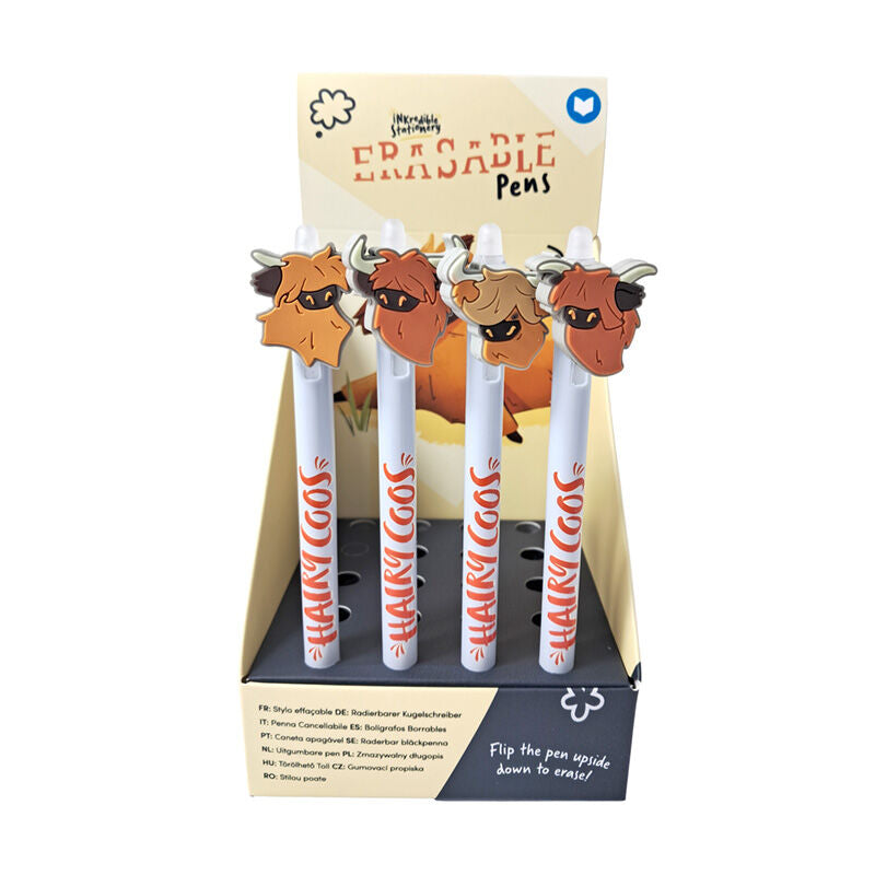 Erasable Pen with PVC Topper - Hairy Coos Highland Coo