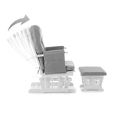 Nursing Glider Chair & Footstool Set – Grey | 7-Position Reclining Glider Chair for Nursery