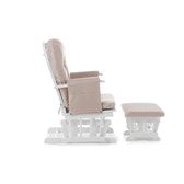 Nursing Glider Chair & Footstool Set – Sand | 7-Position Reclining Glider Chair for Nursery