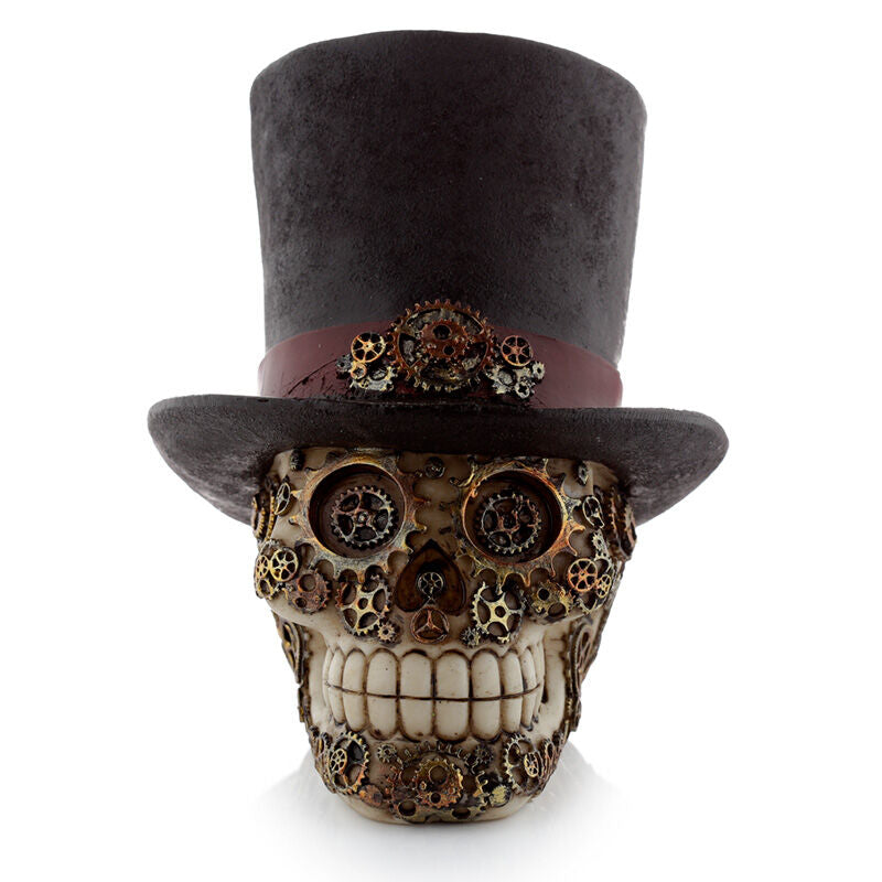 Fantasy Steampunk Skull Ornament - Top Hat