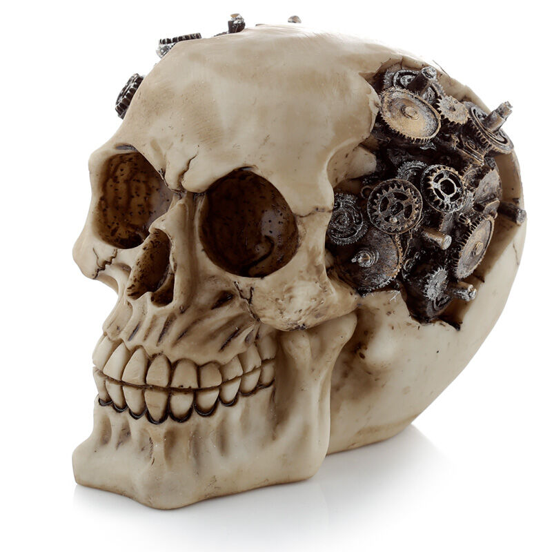 Fantasy Steampunk Skull Ornament - Cogs and Gears