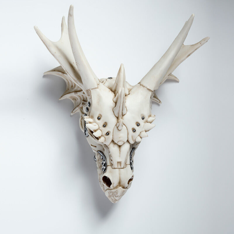 Dragon Skull Decoration with Metallic Detail
