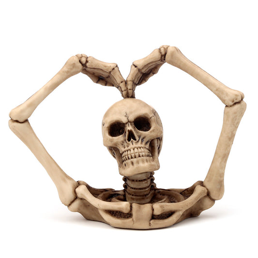 Gothic Skull Decoration - Skull and Skeleton Arms Heart