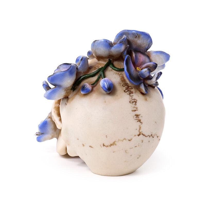 Decorative Ornament - Skull with Purple Vine Flowers