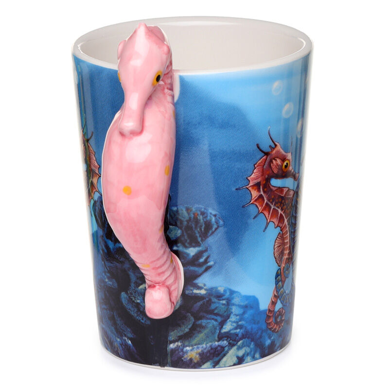 Shaped Handle Ceramic Mug - Lisa Parker Seahorse