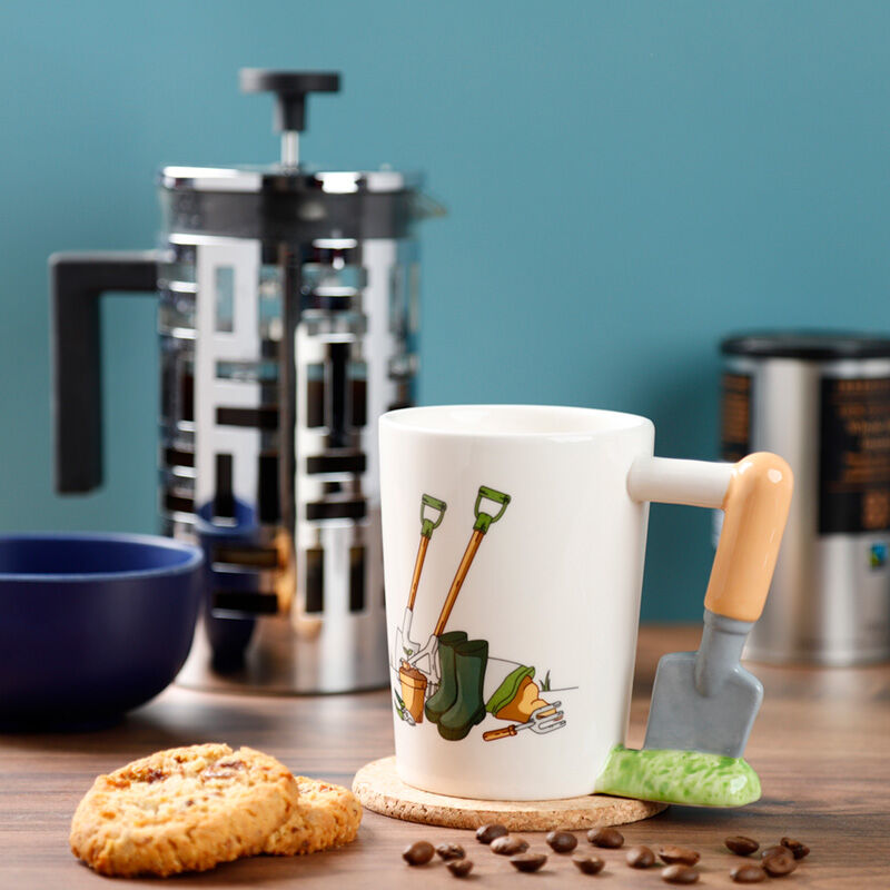 Shaped Handle Ceramic Mug - Garden Trowel