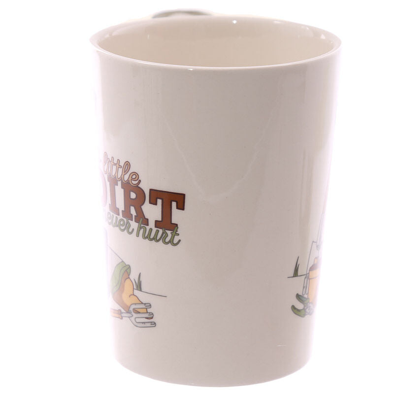 Shaped Handle Ceramic Mug - Garden Wellington