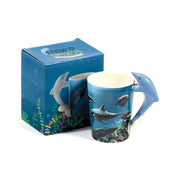 Shaped Handle Ceramic Mug - Dolphin