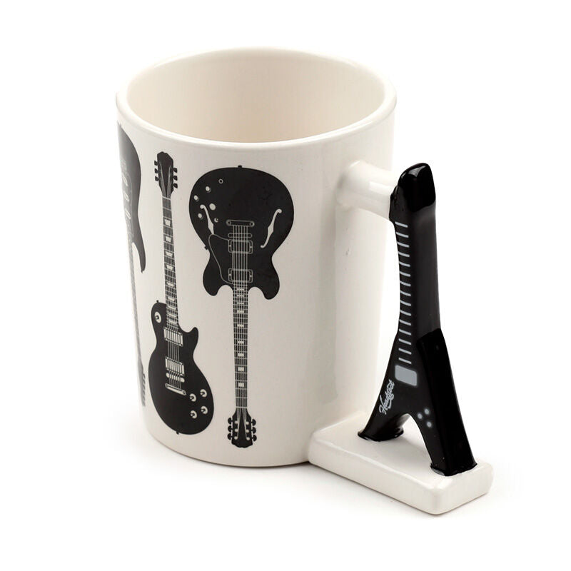 Shaped Handle Ceramic Mug - Headstock Rock Guitar