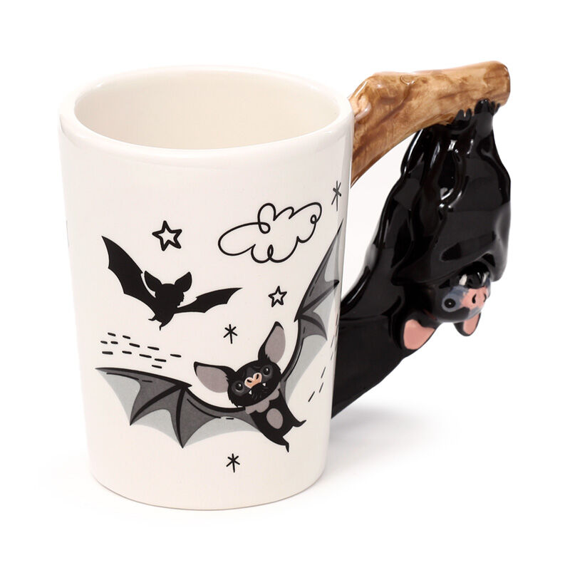 Shaped Handle Ceramic Mug - Bat