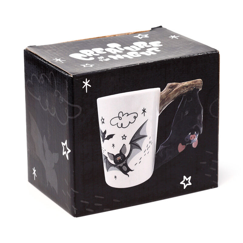Shaped Handle Ceramic Mug - Bat