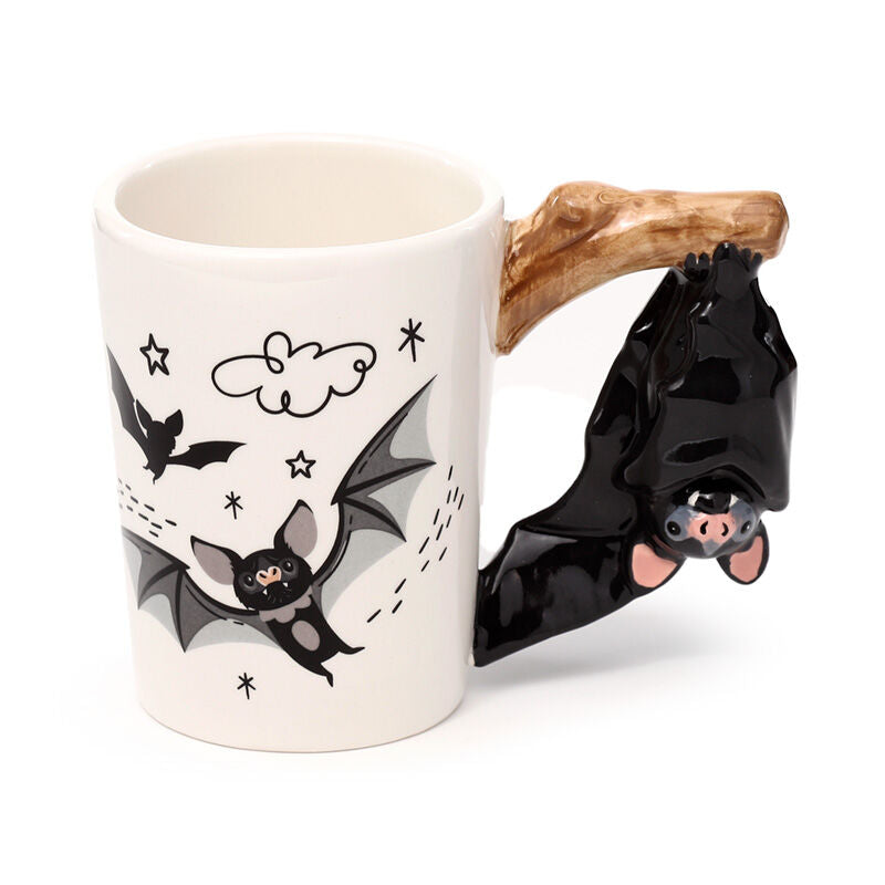 Shaped Handle Ceramic Mug - Bat