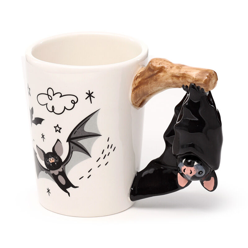 Shaped Handle Ceramic Mug - Bat