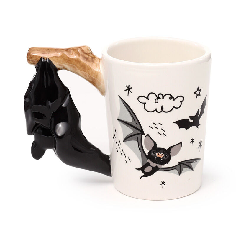 Shaped Handle Ceramic Mug - Bat