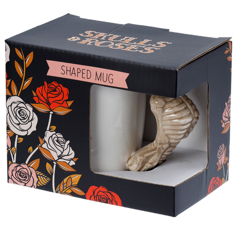 Shaped Handle Ceramic Mug - Skeleton