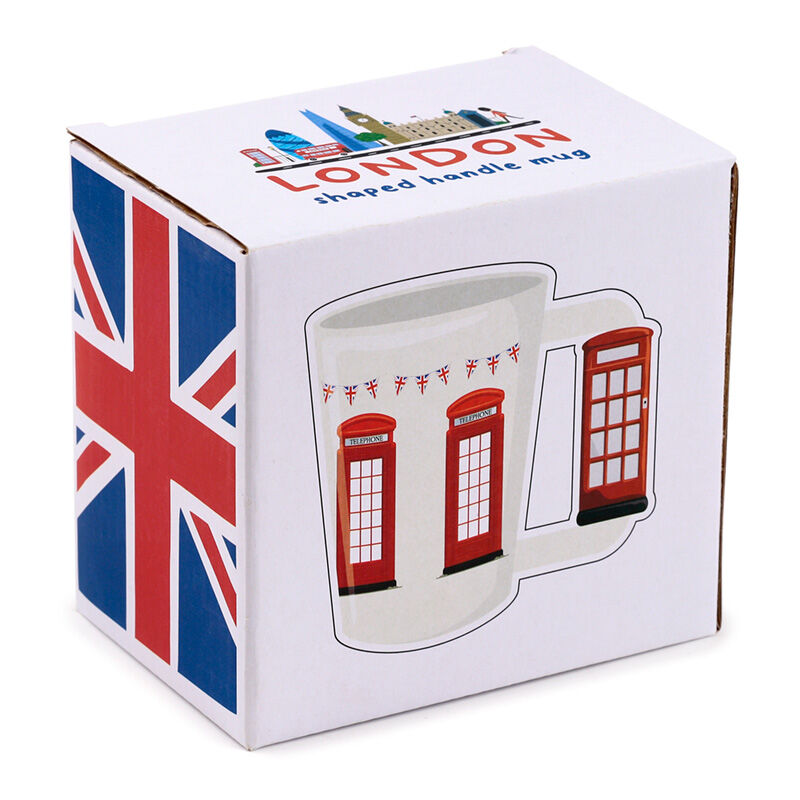Shaped Handle Ceramic Mug - London Icons Telephone Box