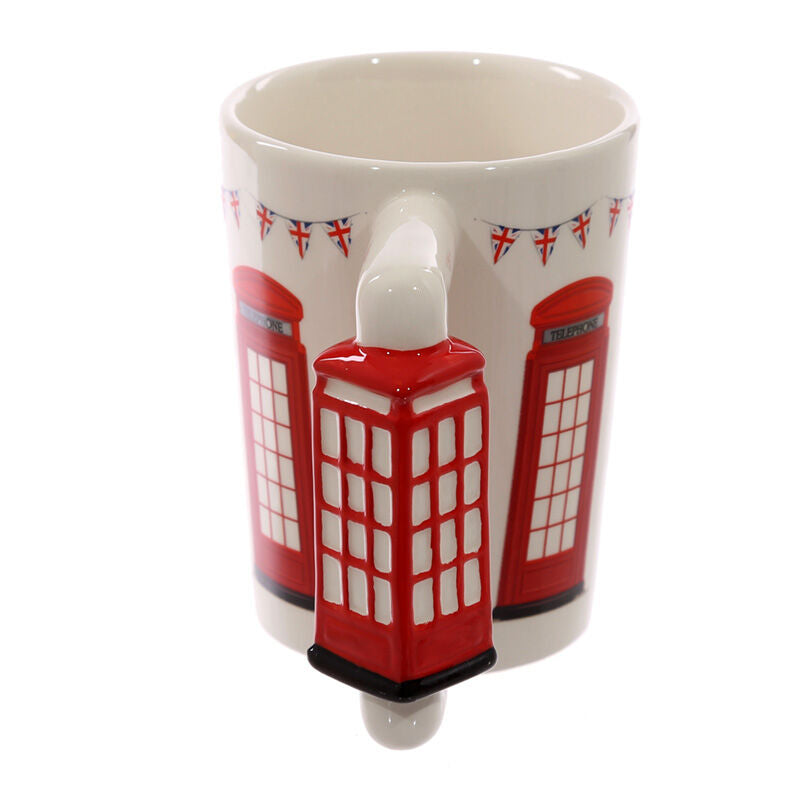 Shaped Handle Ceramic Mug - London Icons Telephone Box