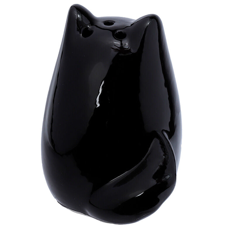 Ceramic Salt & Pepper Set - Feline Fine Black & Grey Cats