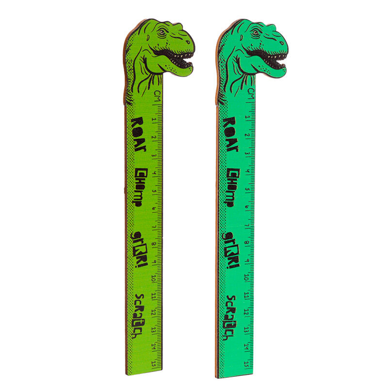 Shaped Wooden Ruler (15cm) - Dinosauria