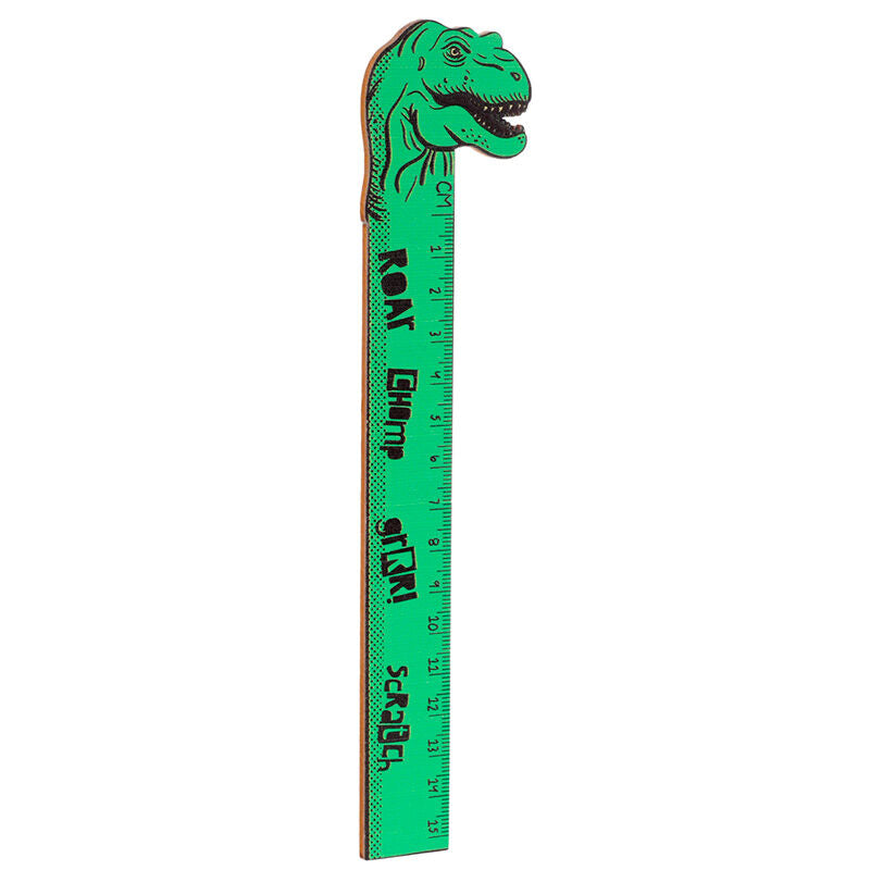 Shaped Wooden Ruler (15cm) - Dinosauria