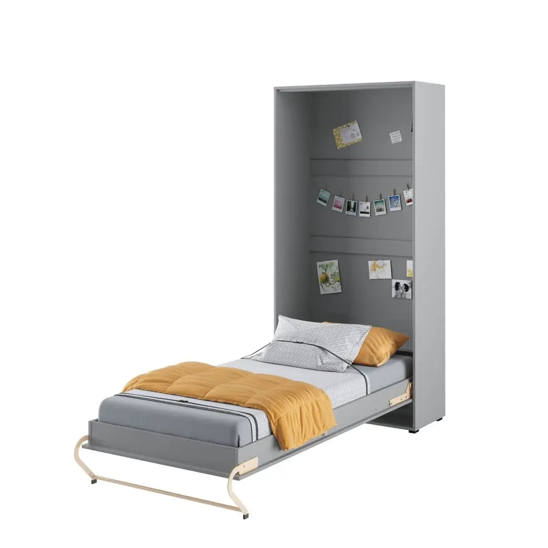 Single (90cm) Vertical Wall Bed (Spring Lift) White Matt