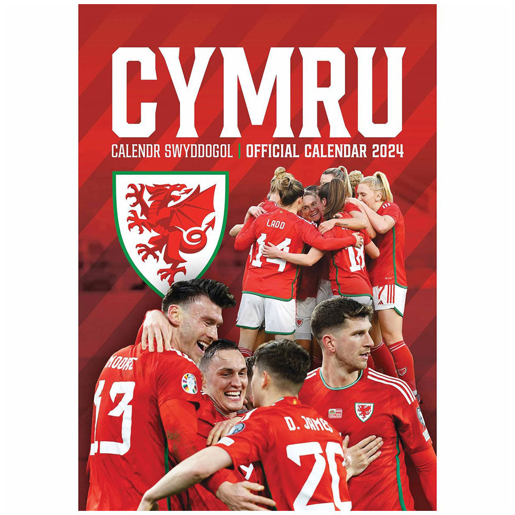 Wales FA A3 Calendar 2024 - Officially licensed merchandise.