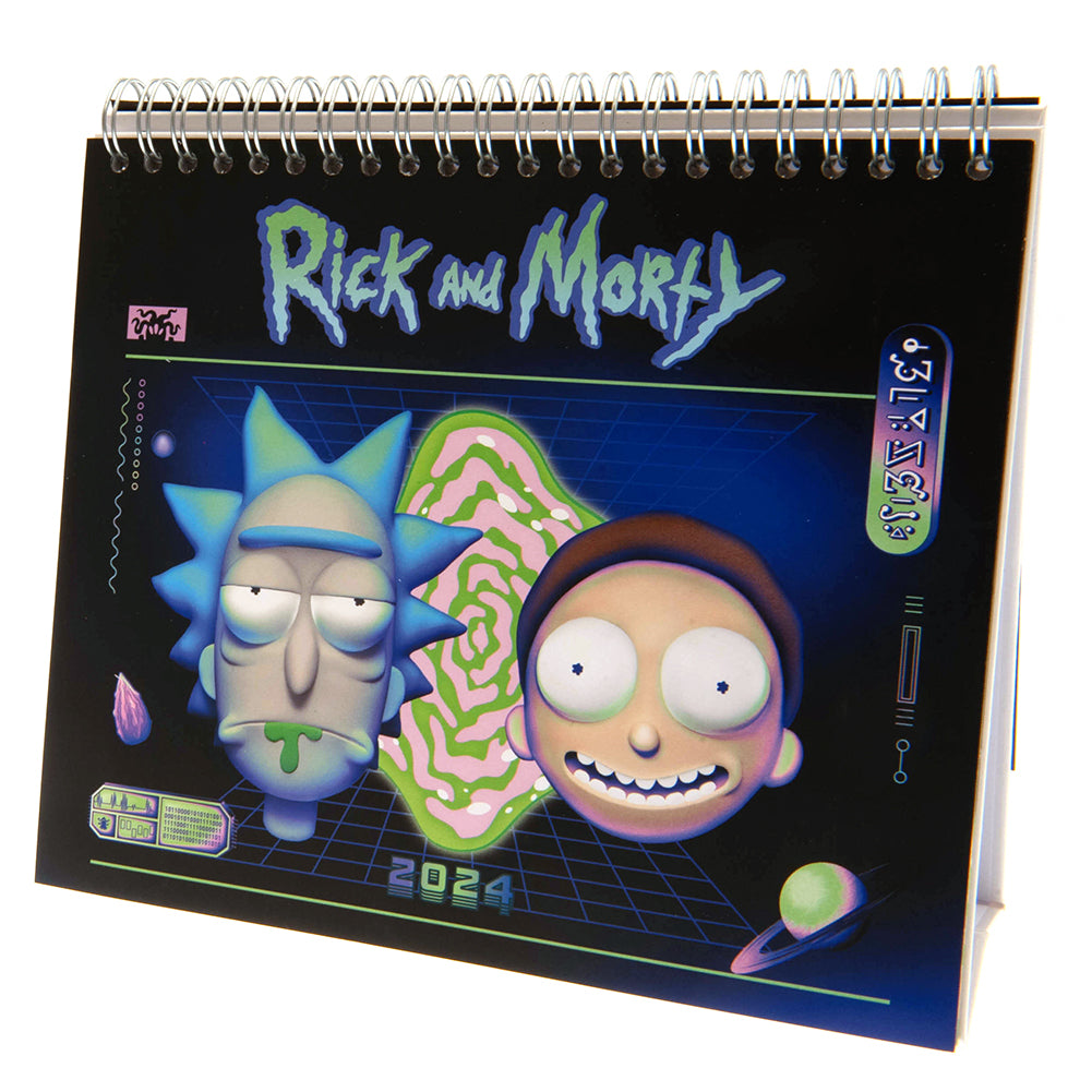 Rick And Morty Desktop Calendar 2024 - Officially licensed merchandise.