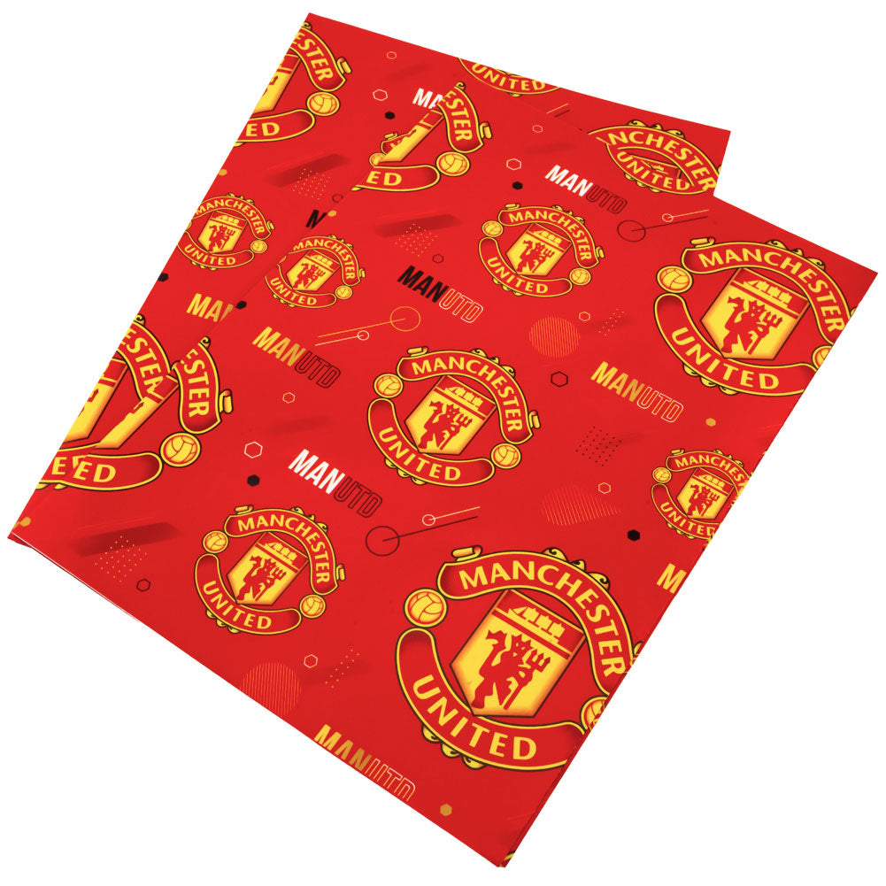Manchester United FC Text Gift Wrap - Cards &