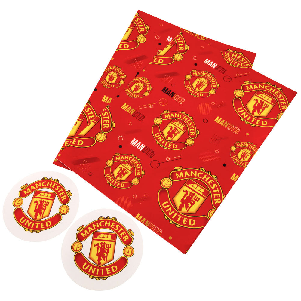 Manchester United FC Text Gift Wrap - Cards &