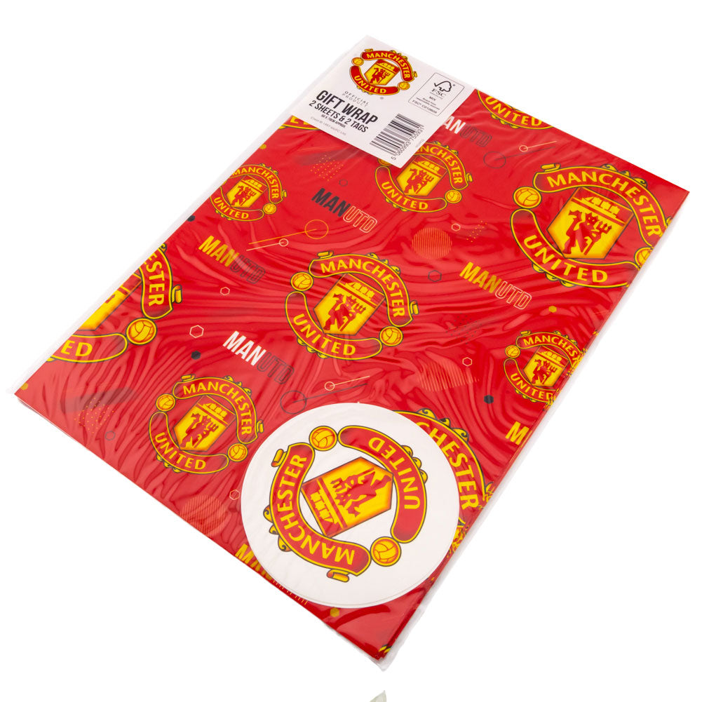 Manchester United FC Text Gift Wrap - Cards &