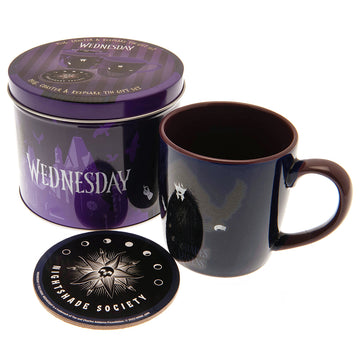 Wednesday Mug & Coaster Gift Tin - Officially licensed merchandise.
