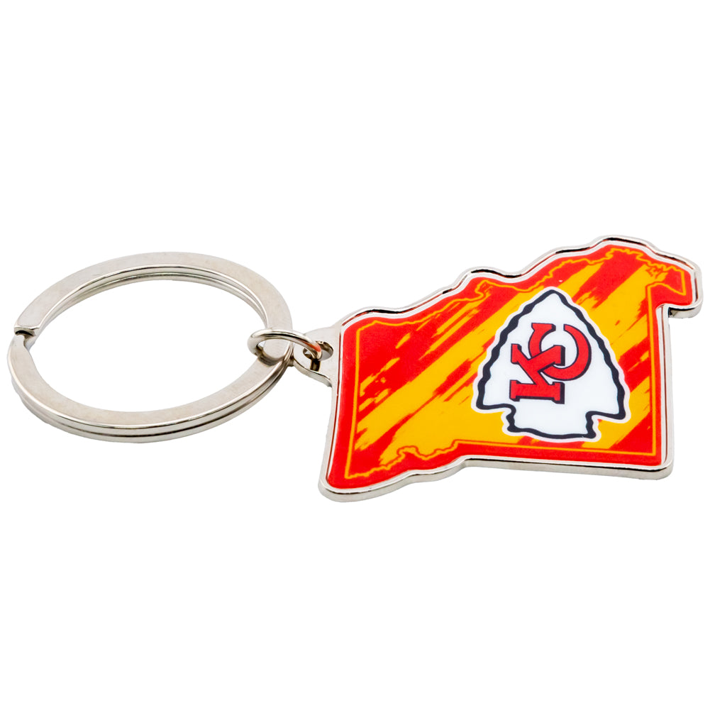 Kansas City Chiefs State Shape Keyring - Keyrings