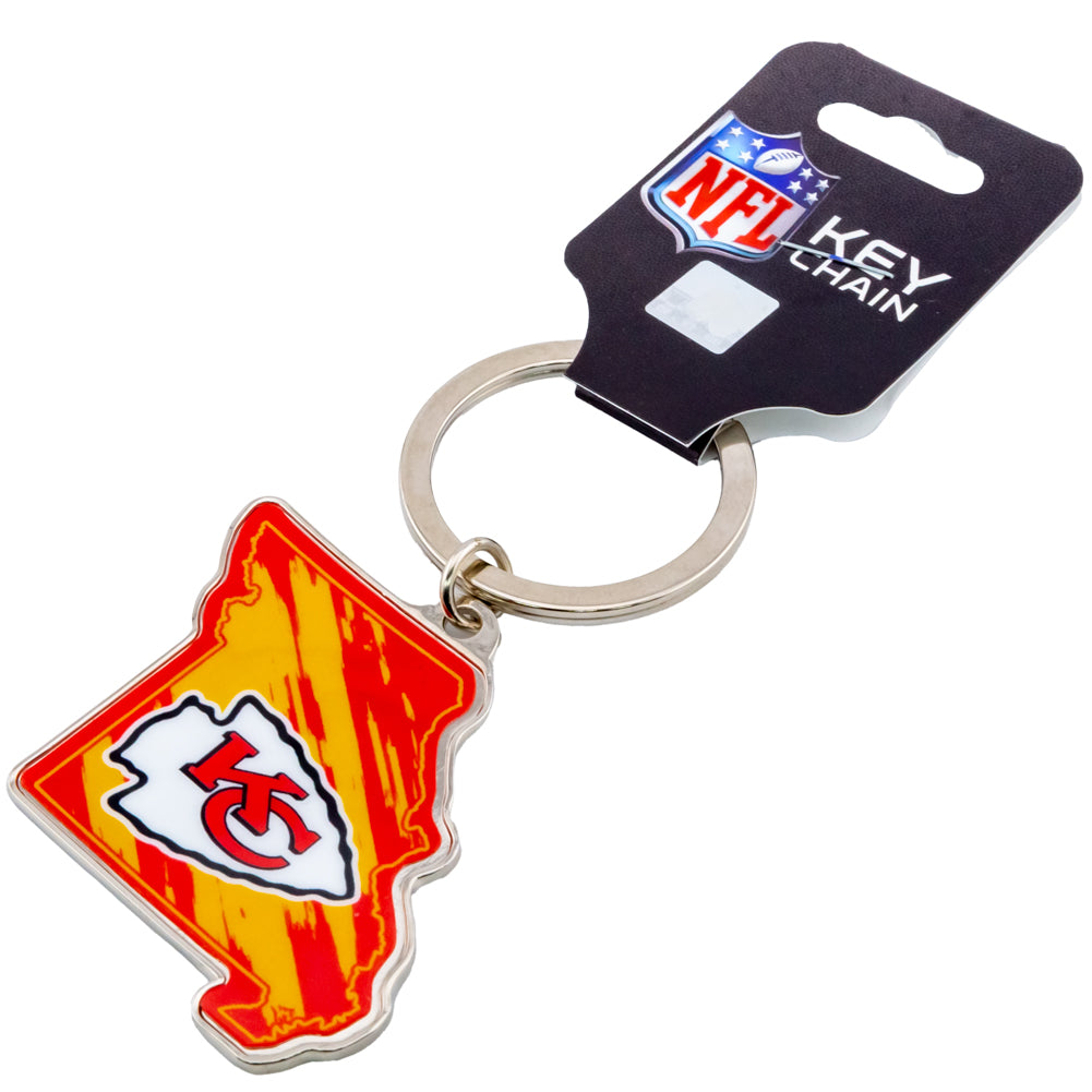 Kansas City Chiefs State Shape Keyring - Keyrings