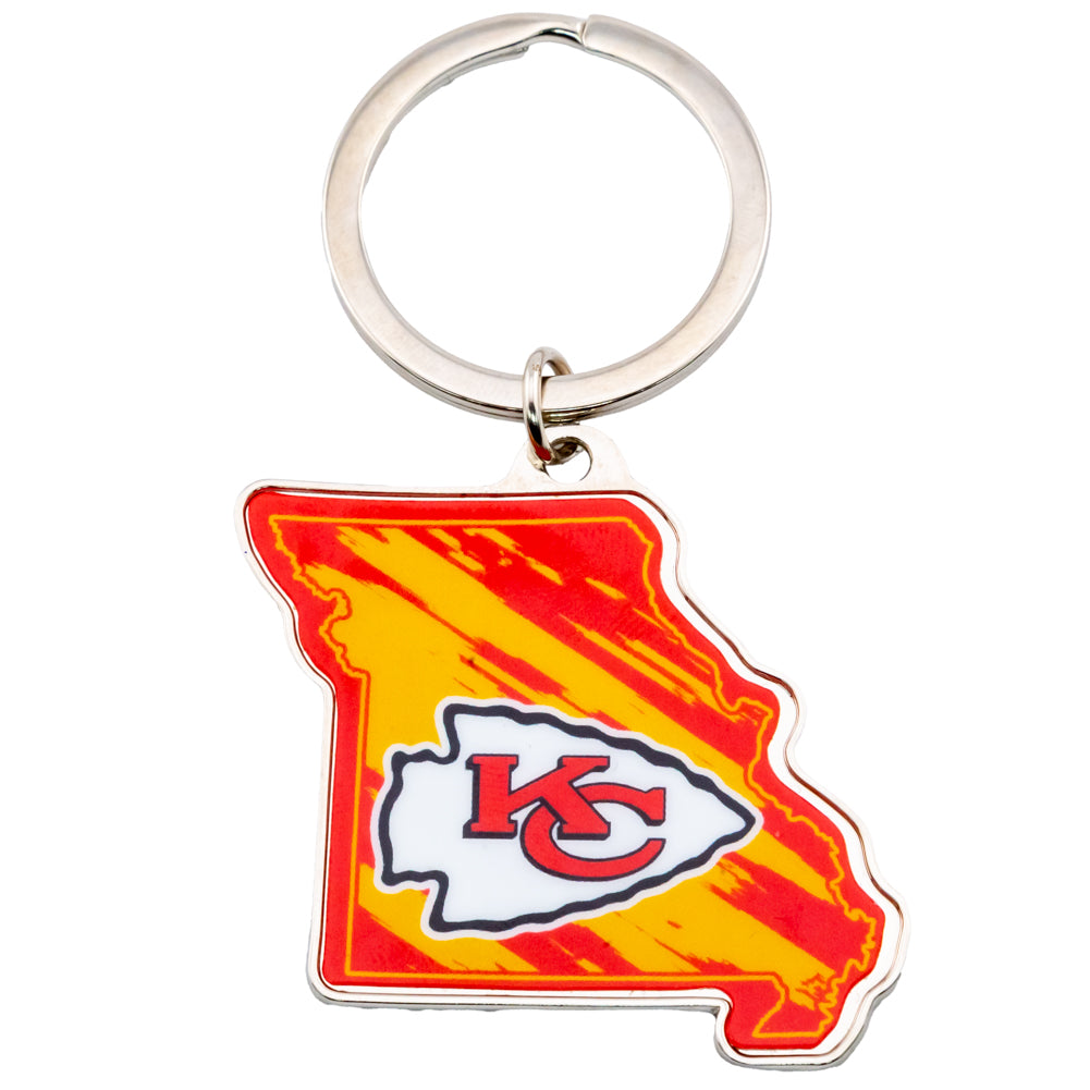 Kansas City Chiefs State Shape Keyring - Keyrings