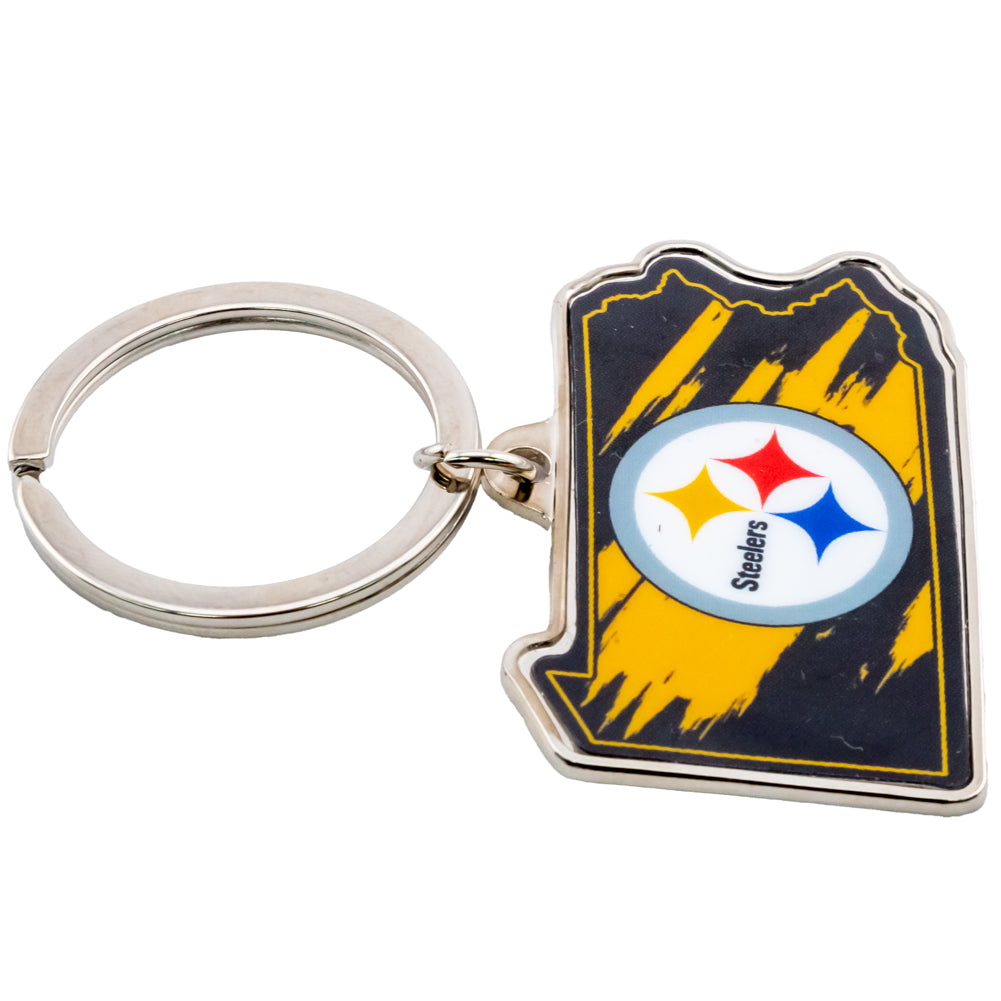 Pittsburgh Steelers State Shape Keyring - Keyrings