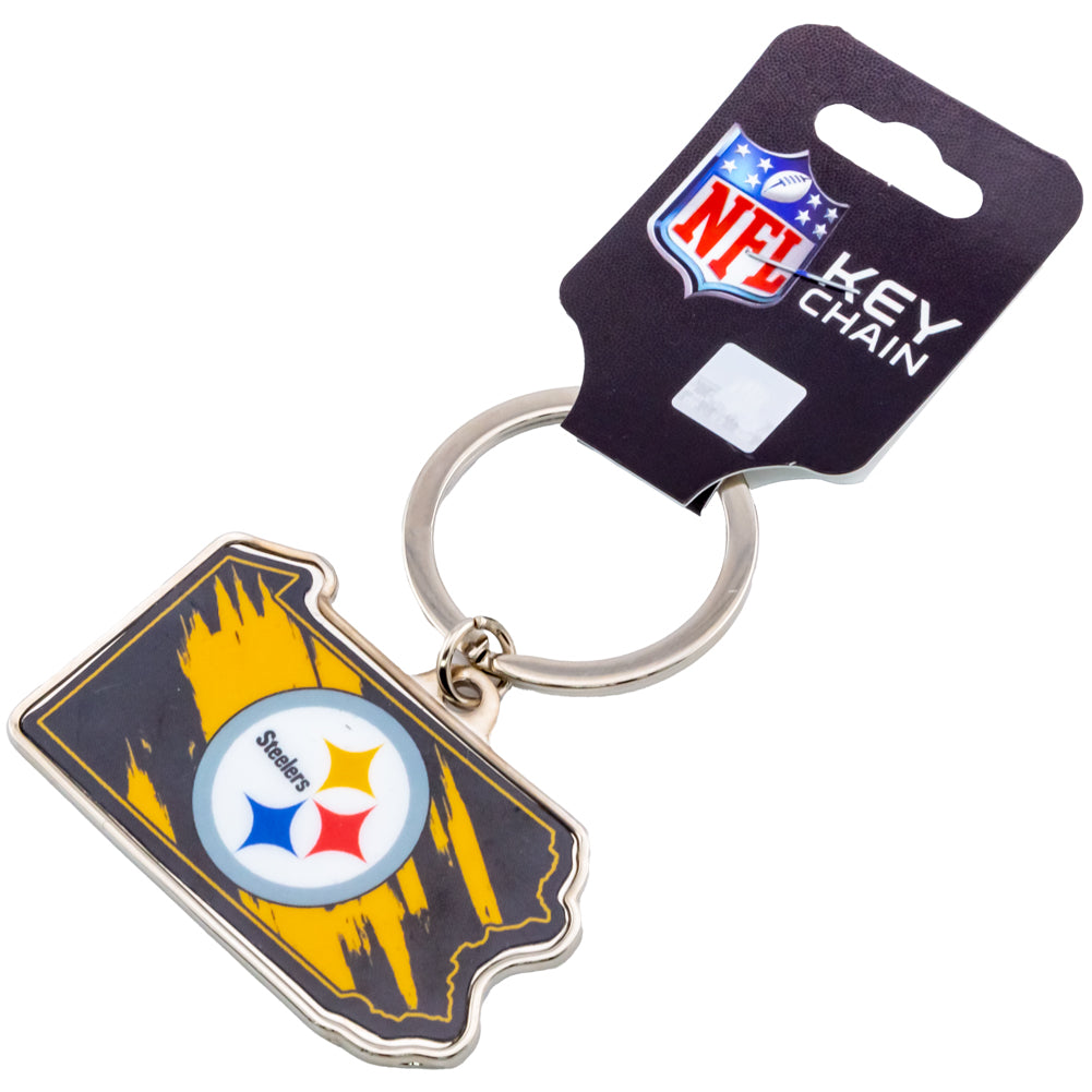 Pittsburgh Steelers State Shape Keyring - Keyrings
