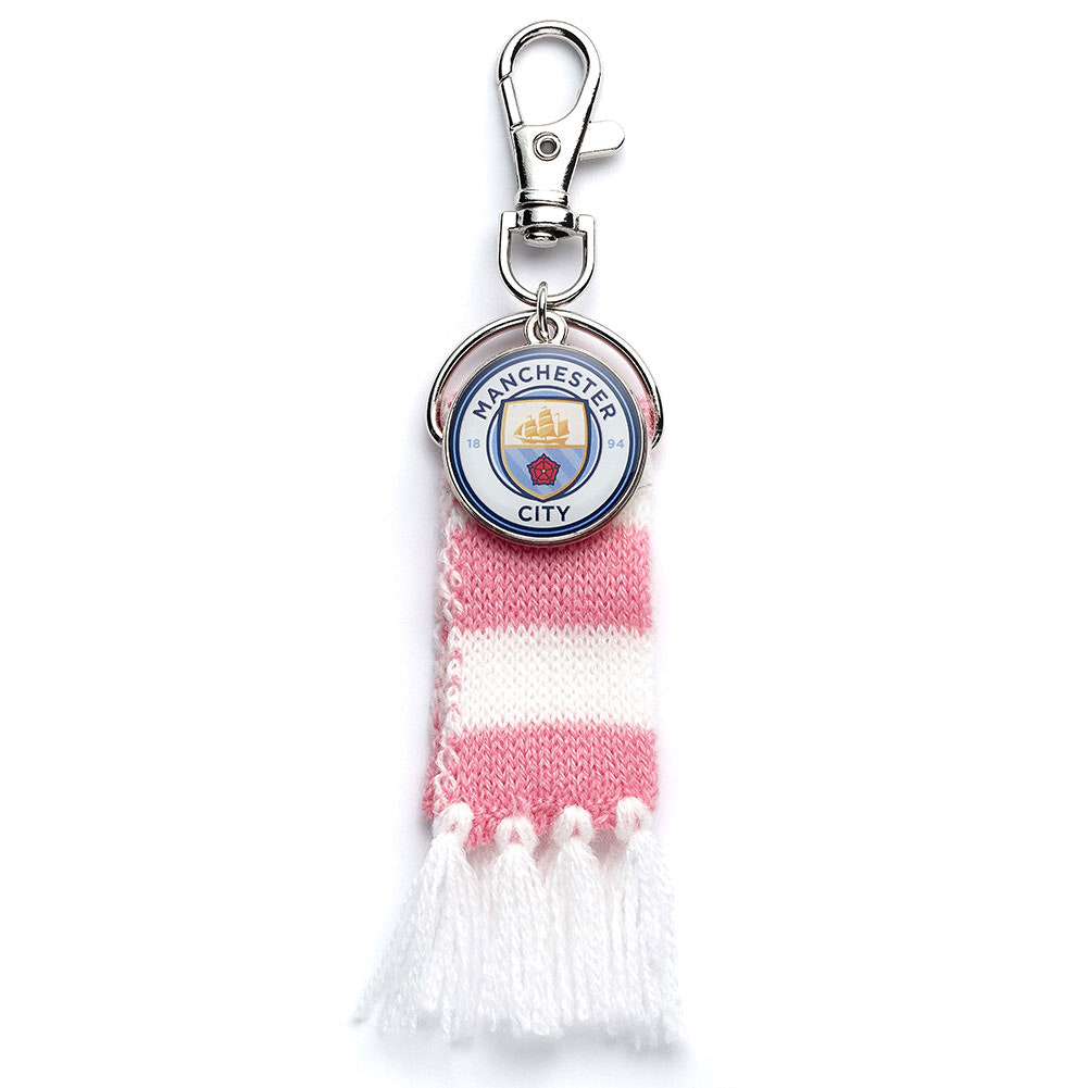 Manchester City FC Pink Bar Scarf Bag Charm Accessory